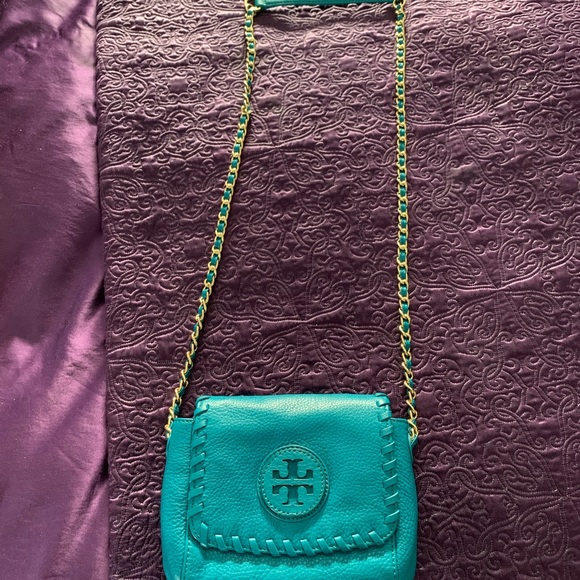 Authentic Tory Burch Teal crossbody bag - Picture 4 of 9